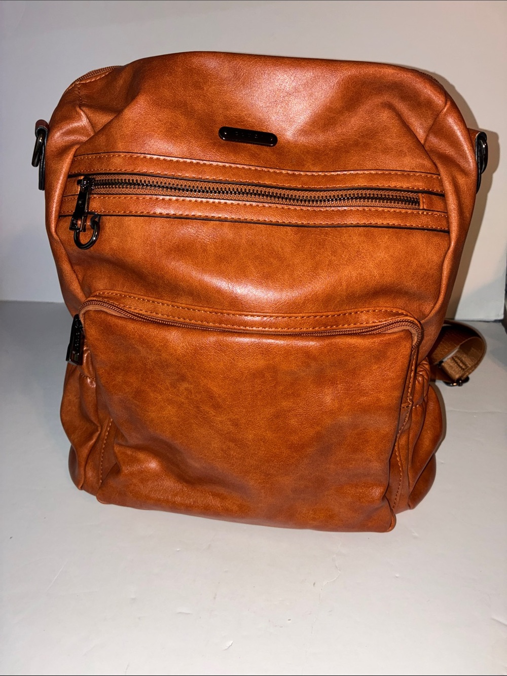 Cluci, Brown Backpack Purse, PU Leather